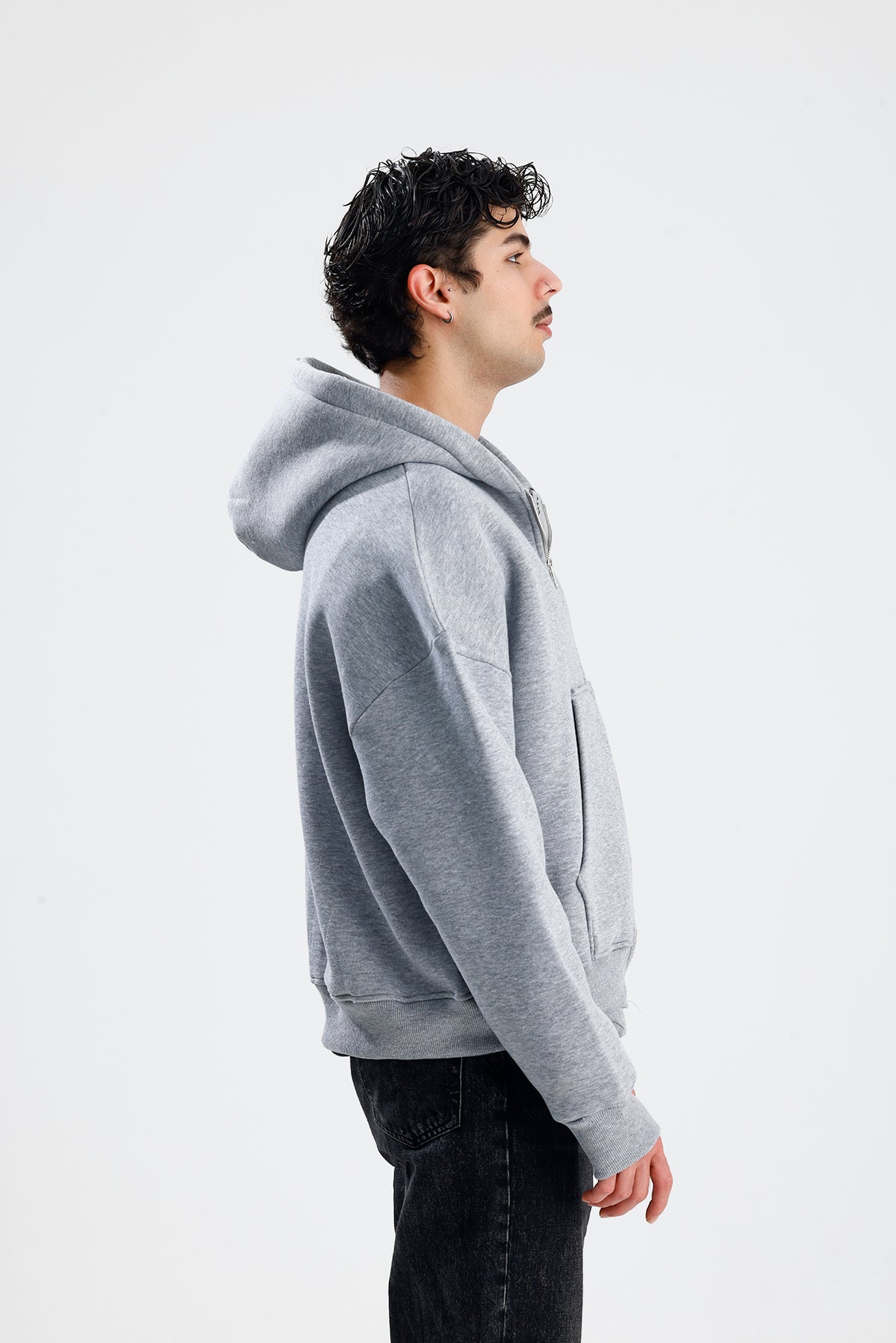 Basic Oversize Zip Hoodie