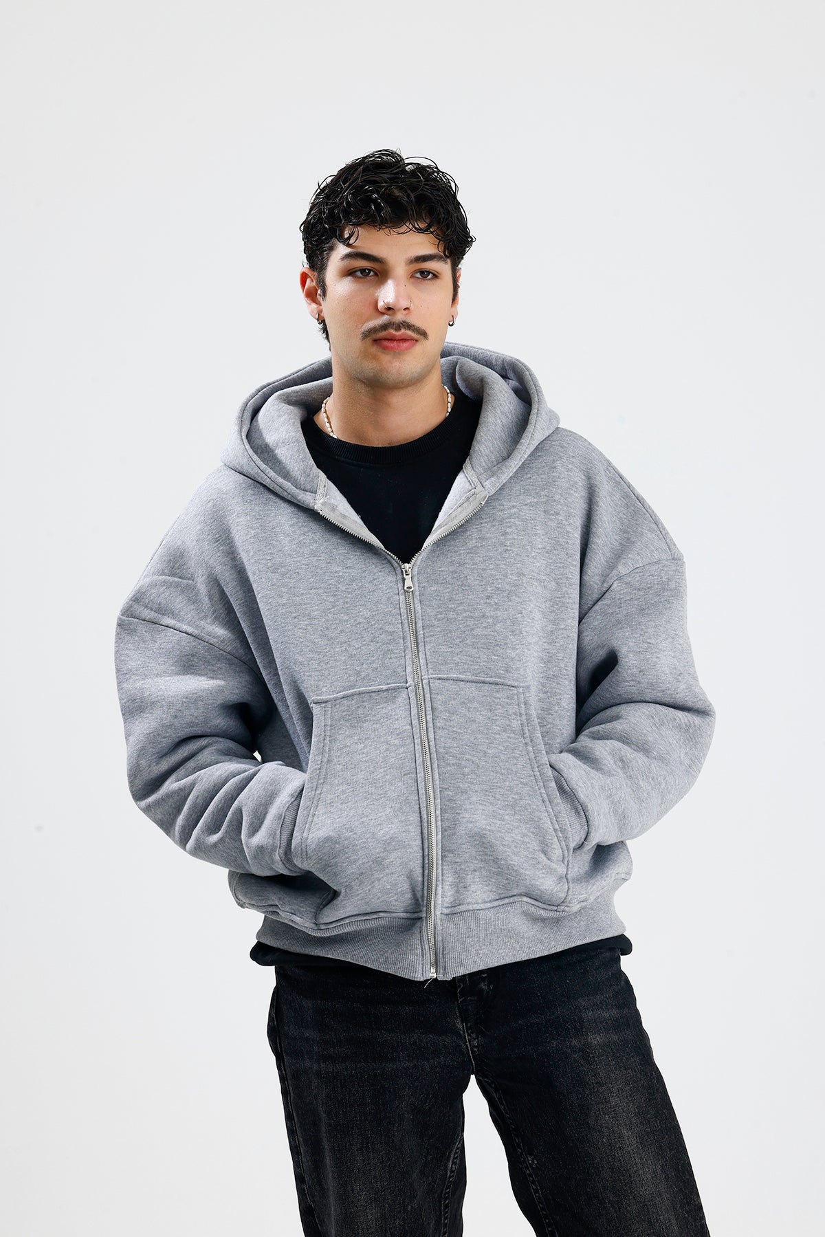 Basic Oversize Zip Hoodie