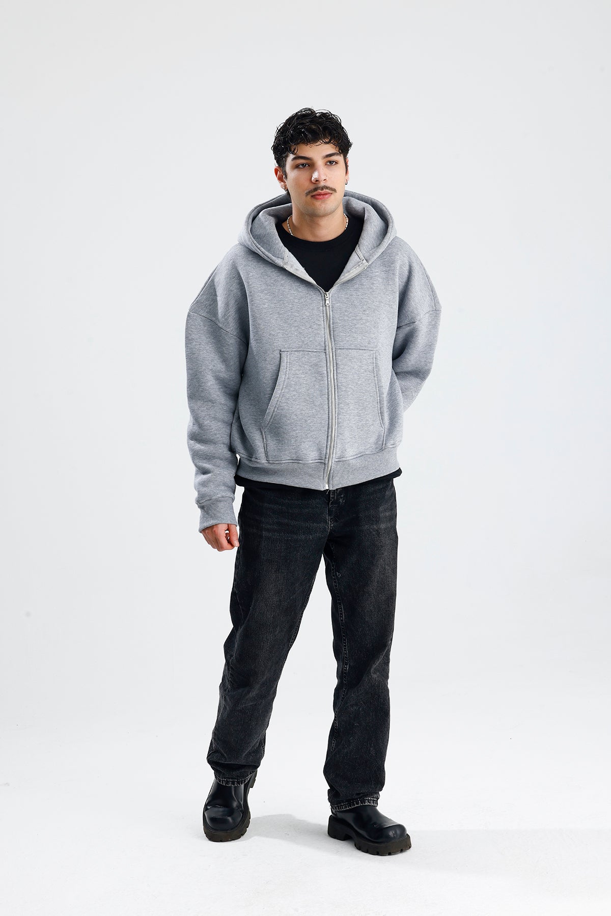 Basic Oversize Zip Hoodie