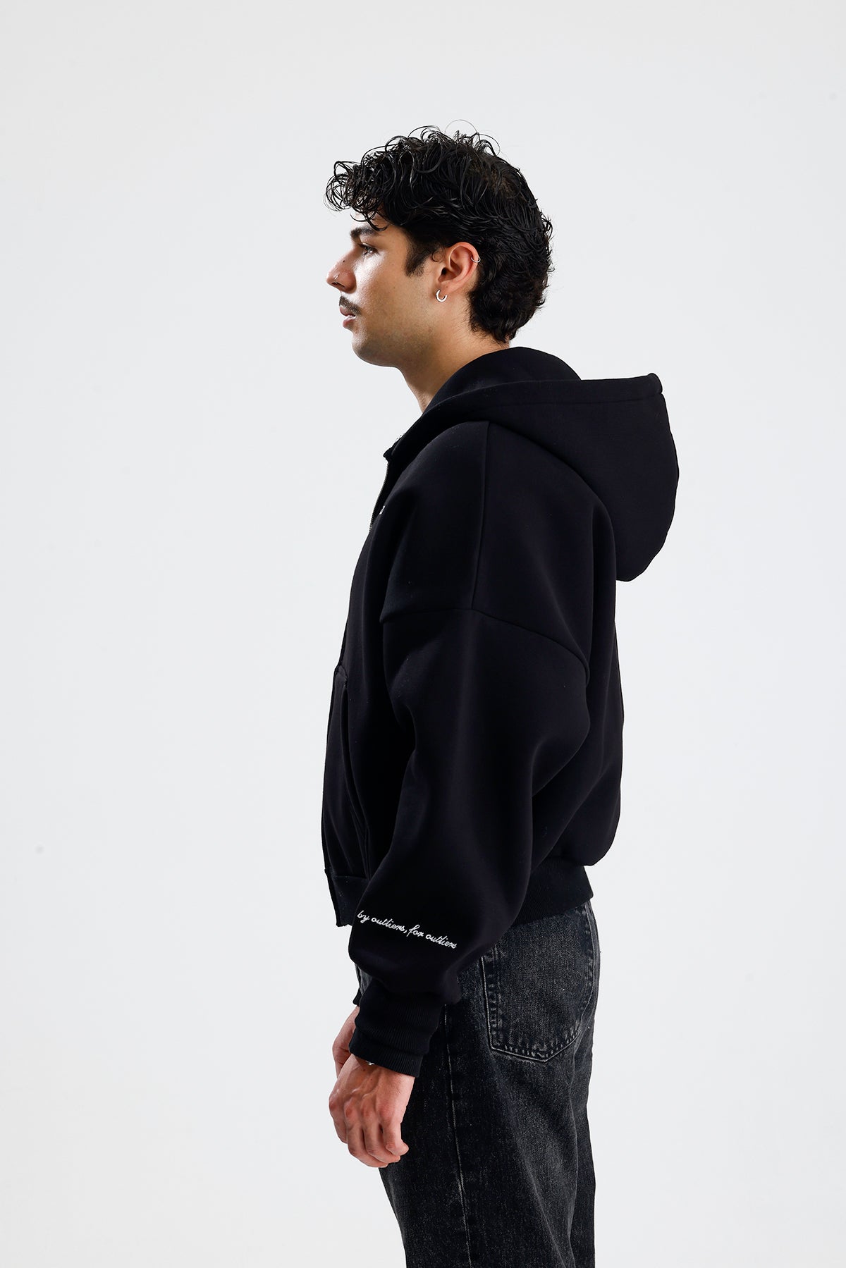 ATE STUDIOS Nakışlı Premium Oversize Zip Hoodie