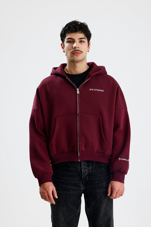ATE STUDIOS Nakışlı Premium Oversize Zip Hoodie