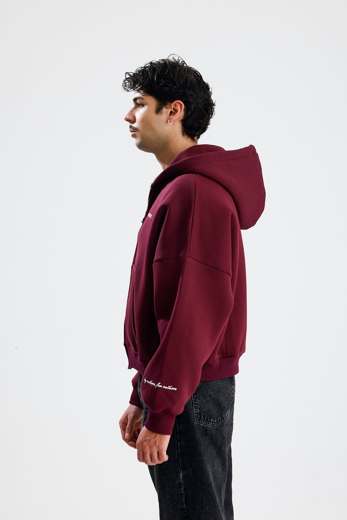 ATE STUDIOS Nakışlı Premium Oversize Zip Hoodie
