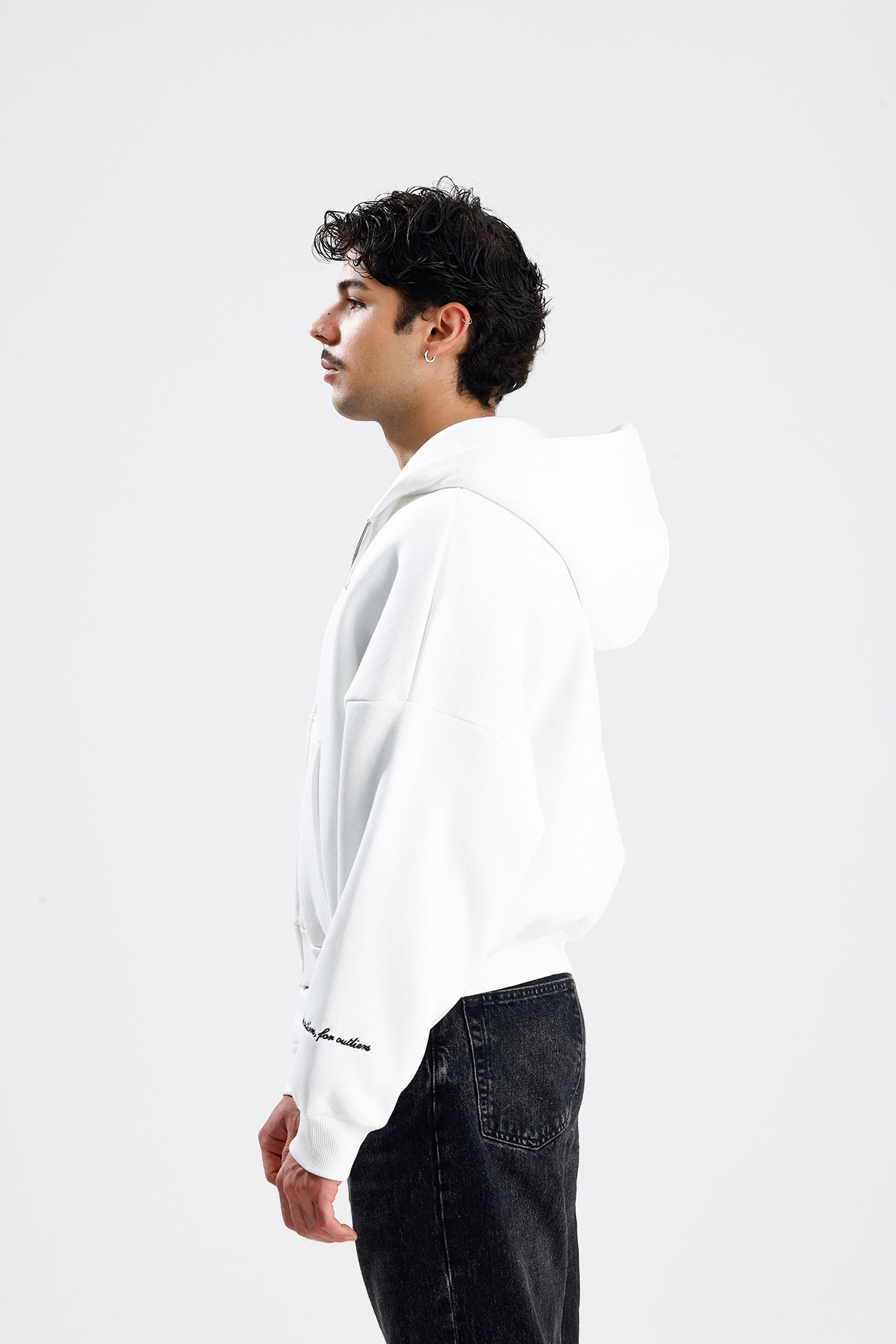 ATE STUDIOS Nakışlı Premium Oversize Zip Hoodie