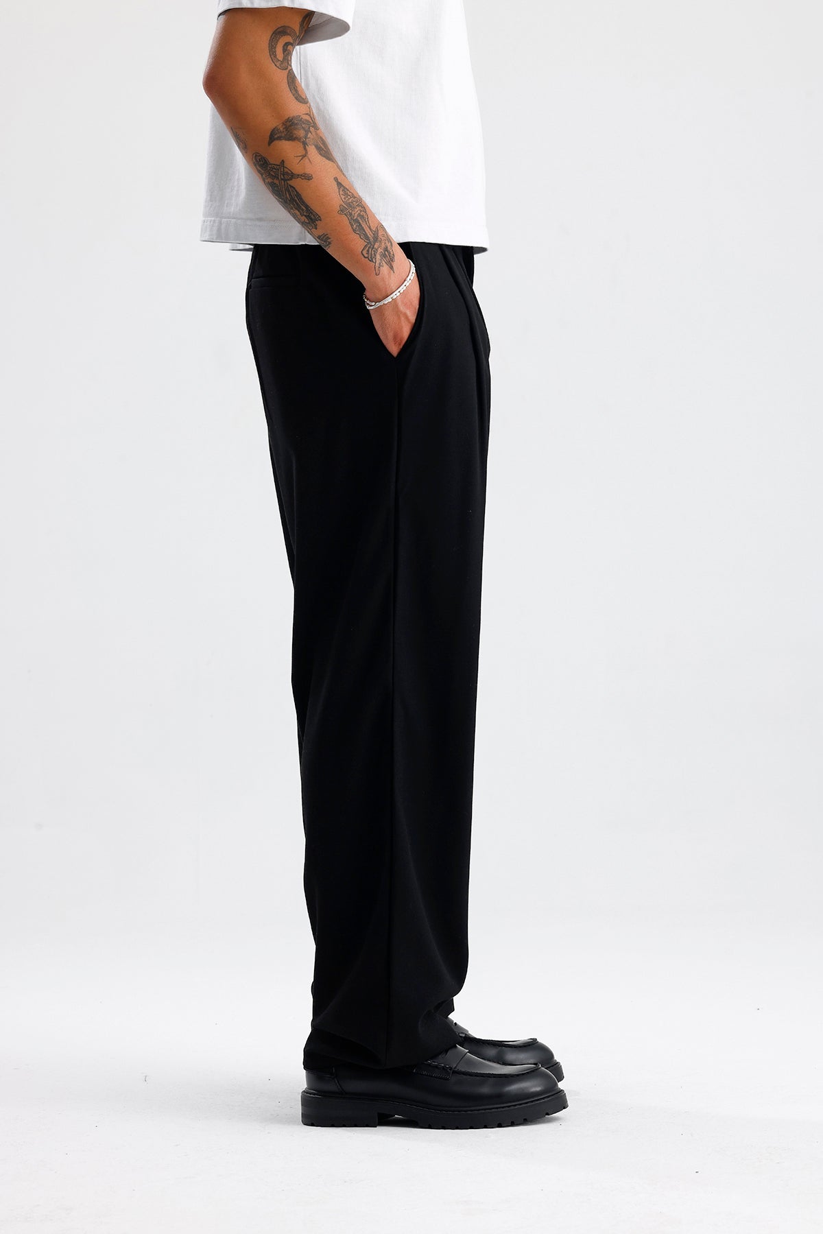 Baggy Fit Pileli Kumaş Pantolon