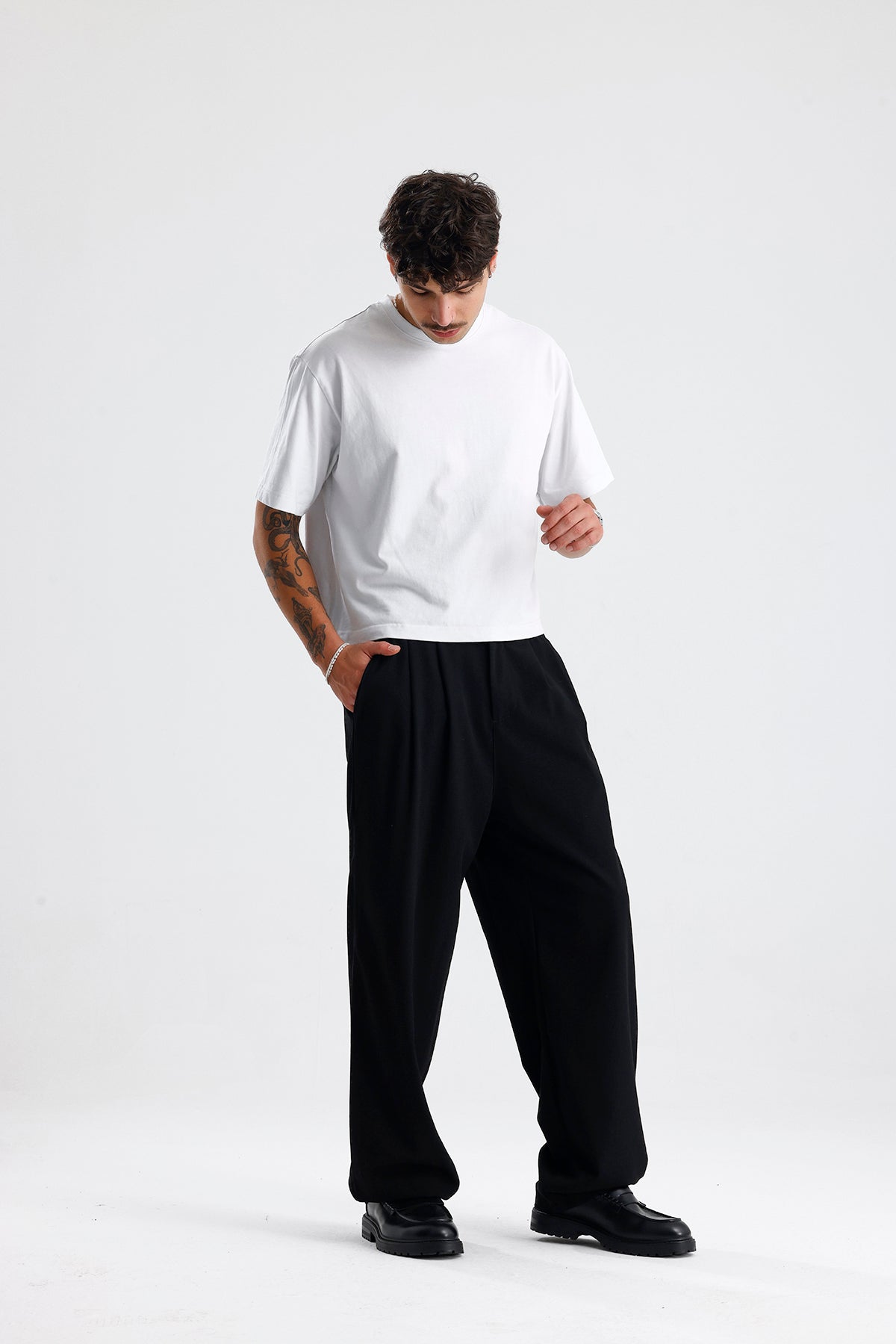 Baggy Fit Pileli Kumaş Pantolon