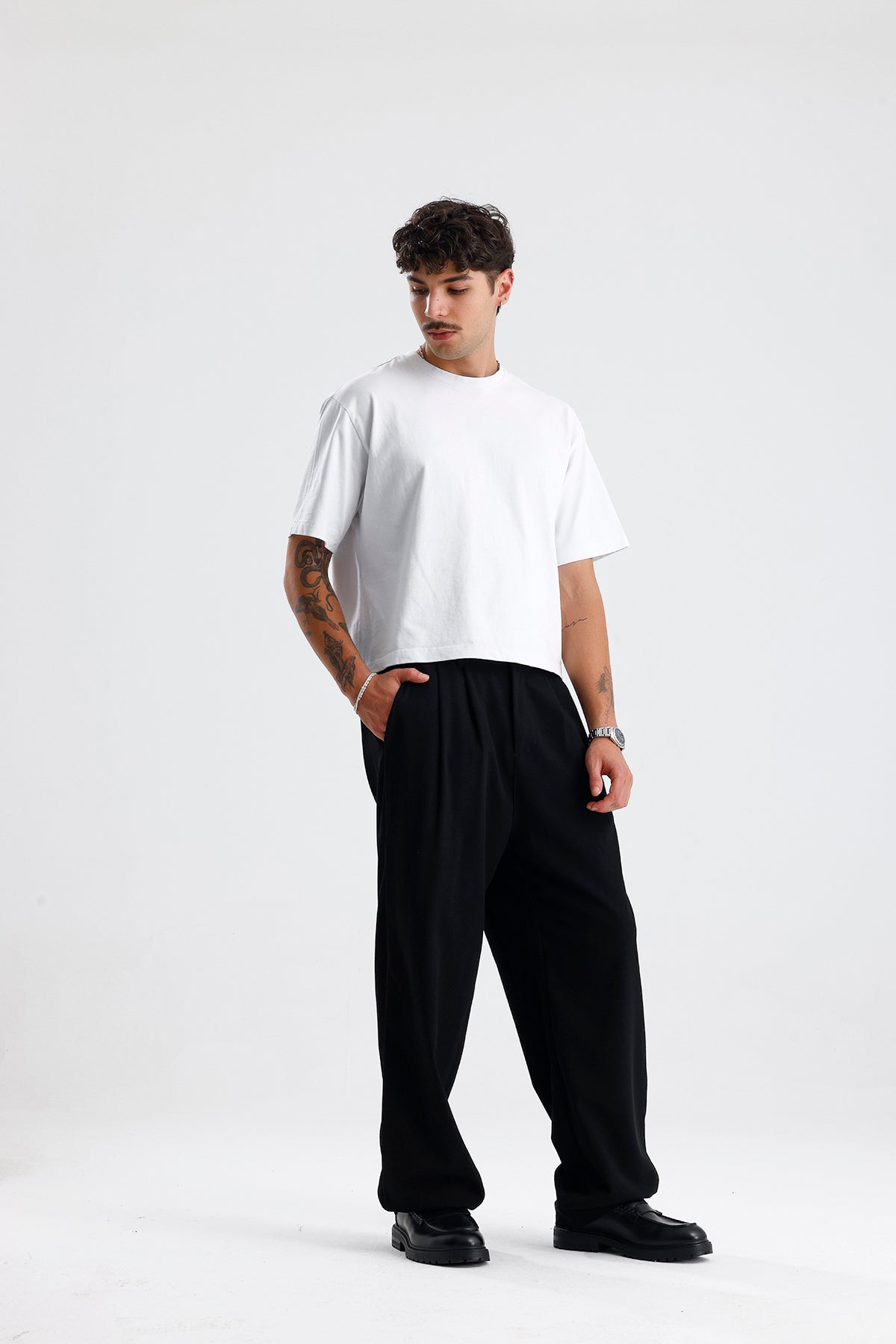 Baggy Fit Pileli Kumaş Pantolon