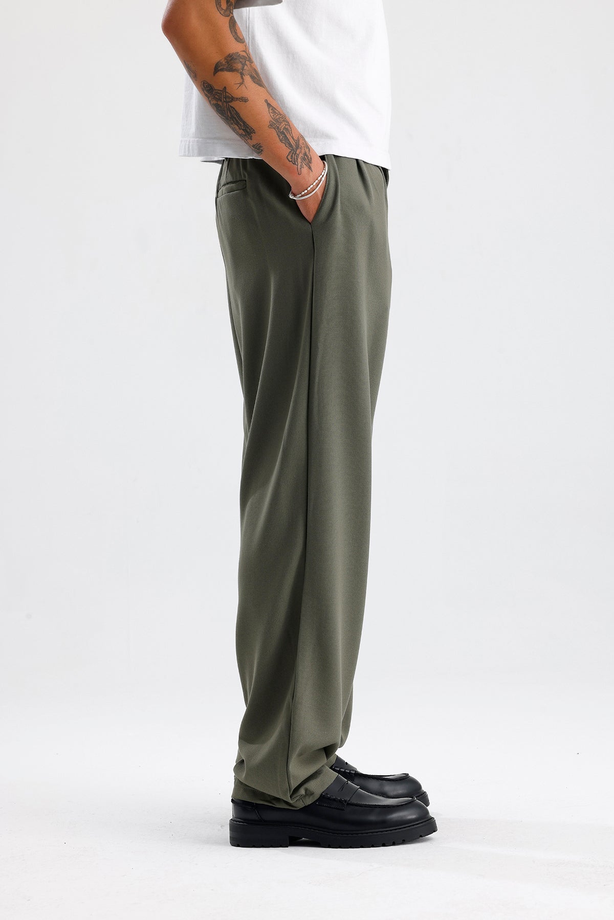 Baggy Fit Pileli Kumaş Pantolon