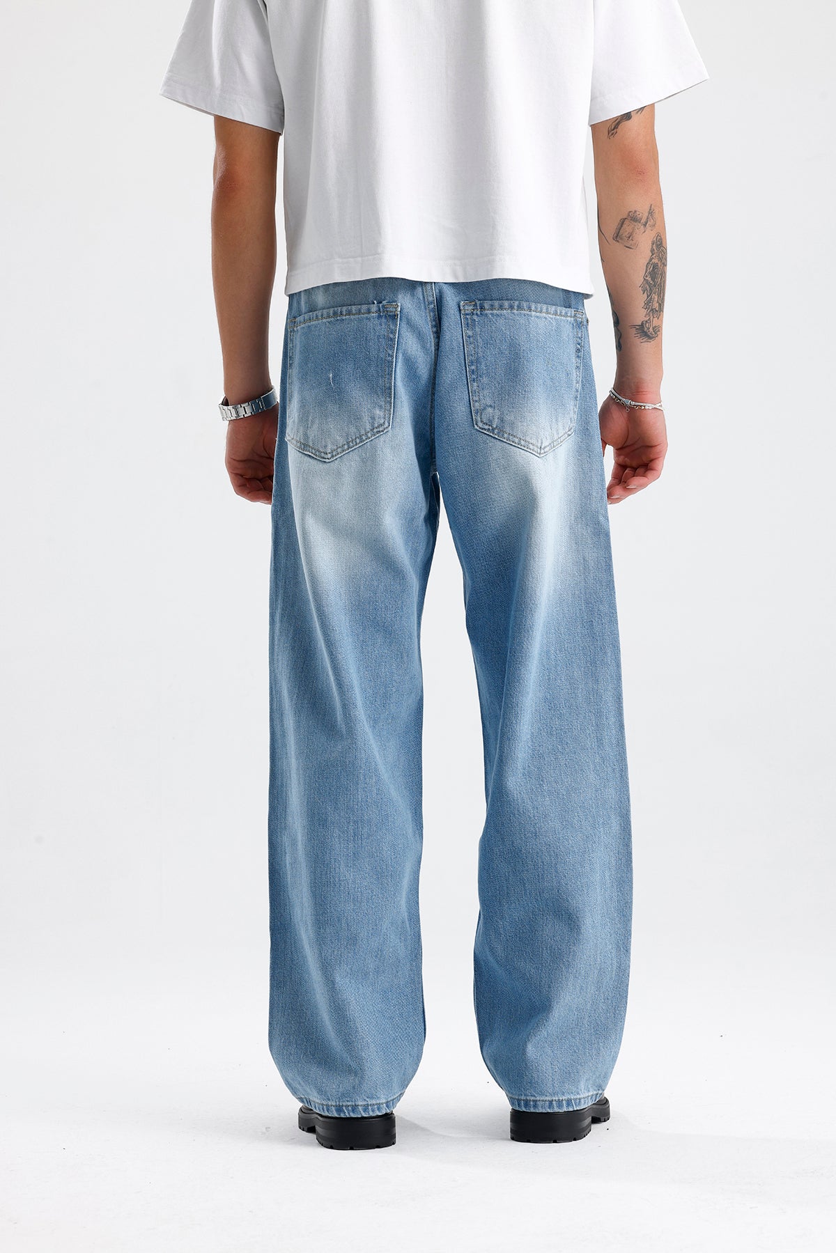 Buz Mavi Relaxed Fit Kot Pantolon