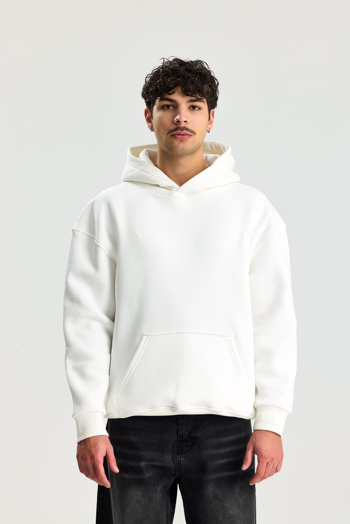 Basic Kapüşonlu Oversize Sweatshirt