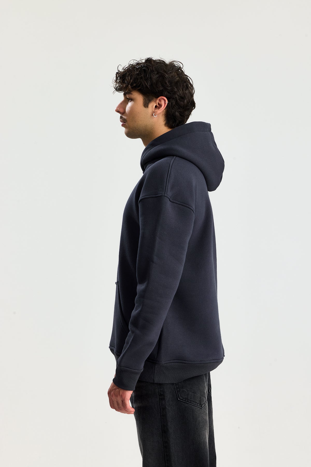 Basic Kapüşonlu Oversize Sweatshirt