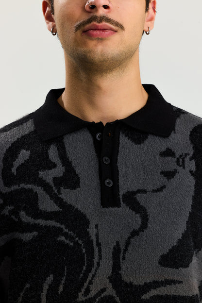 Düğmeli Polo Yaka Kazak