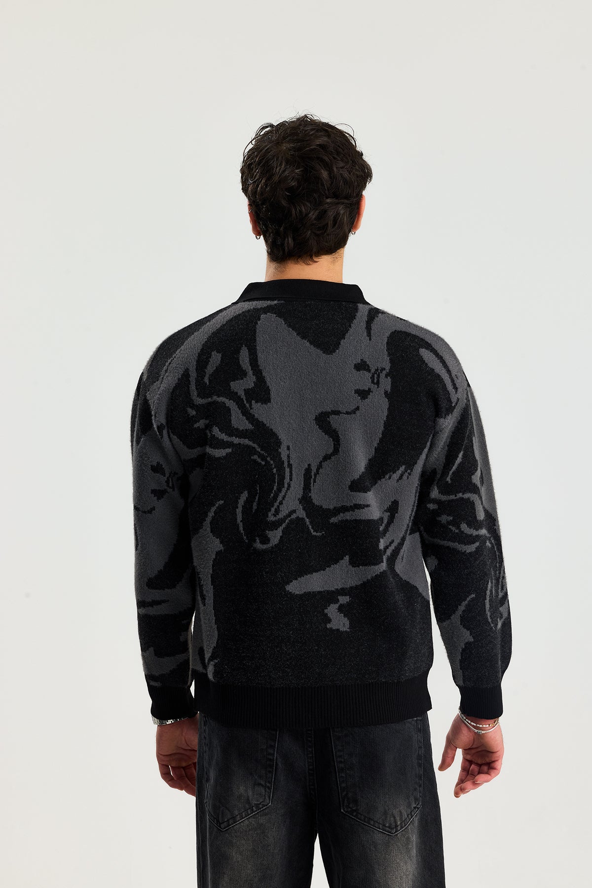 Düğmeli Polo Yaka Kazak