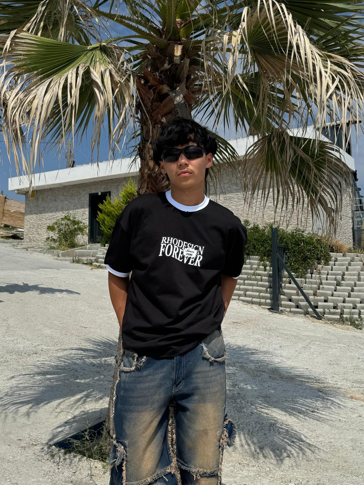 Grow With Flow Siyah Unisex Oversize T-Shir