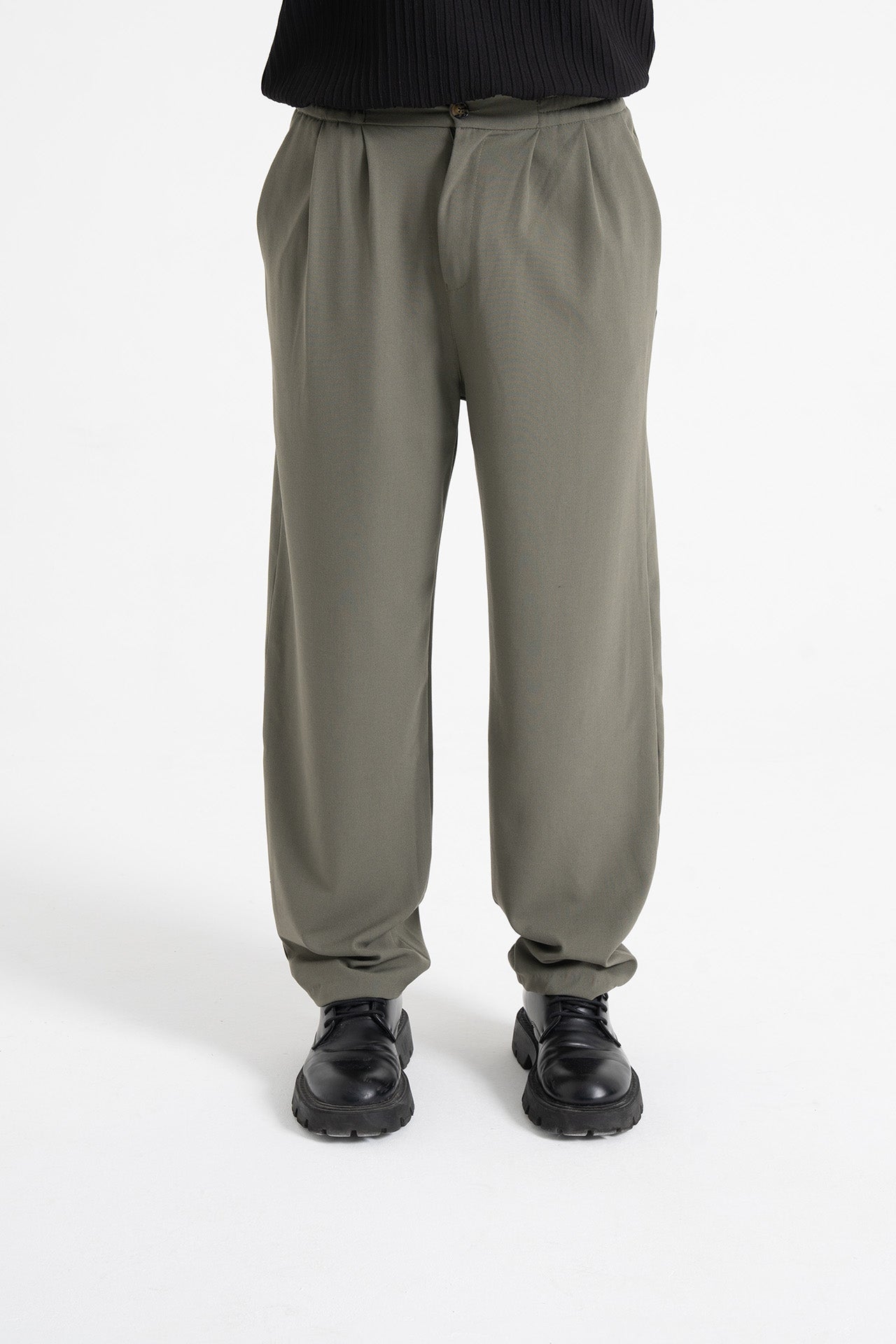 Baggy Fit Pileli Kumaş Pantolon