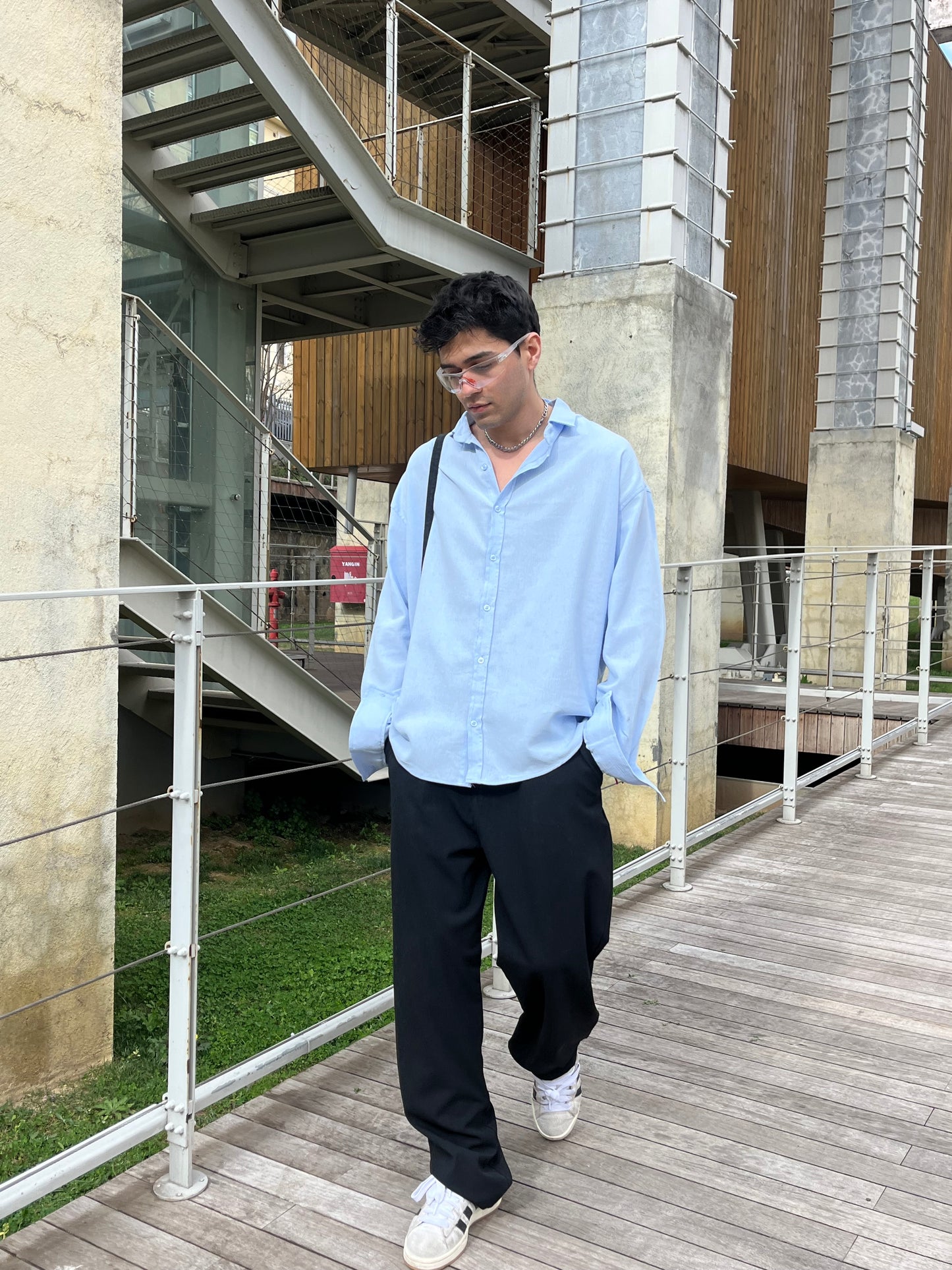 Relaxed Fit Pamuklu Keten Gömlek