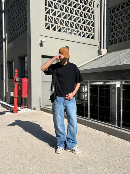Heavy Weighted Basic Tişört - Siyah