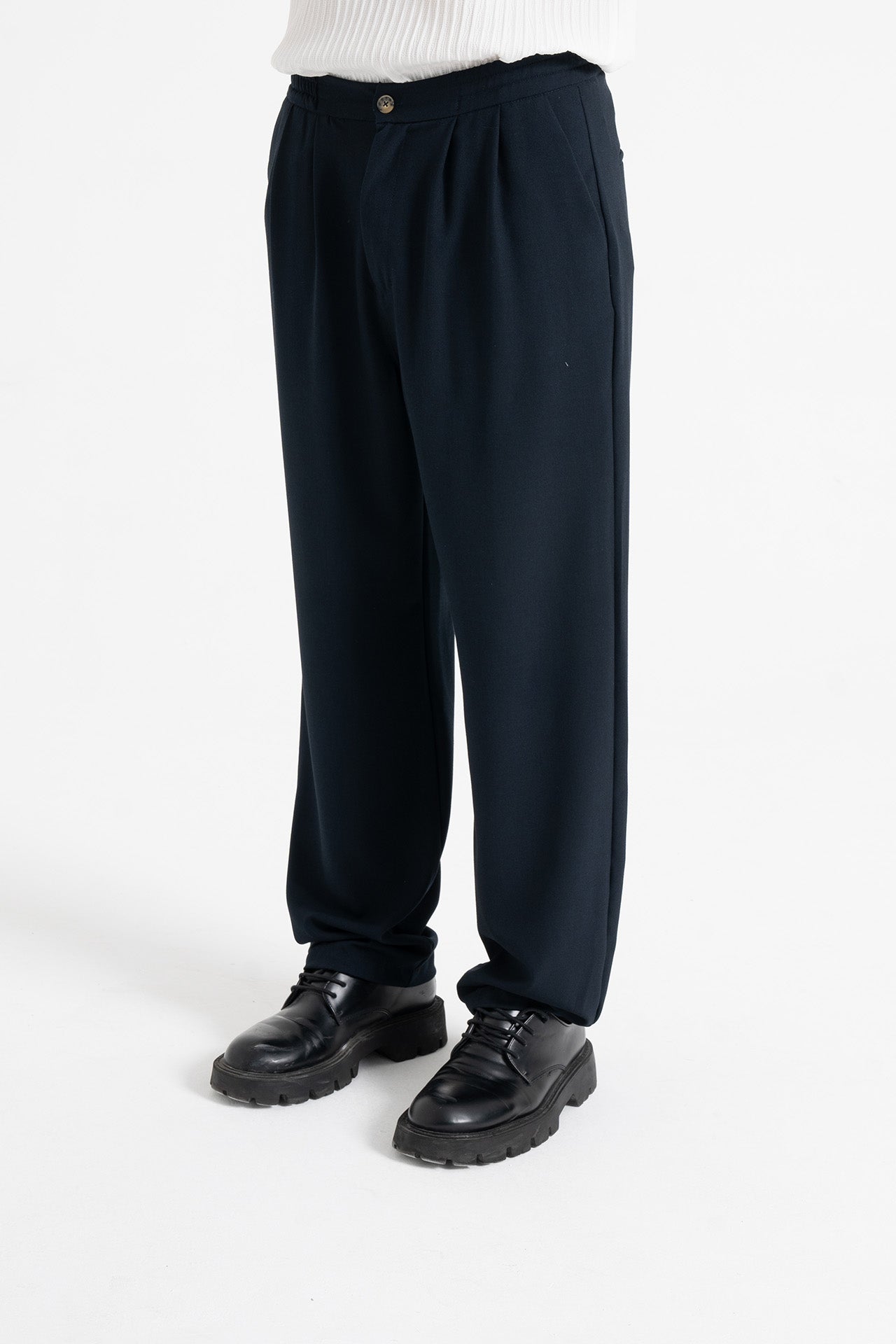 Baggy Fit Pileli Kumaş Pantolon