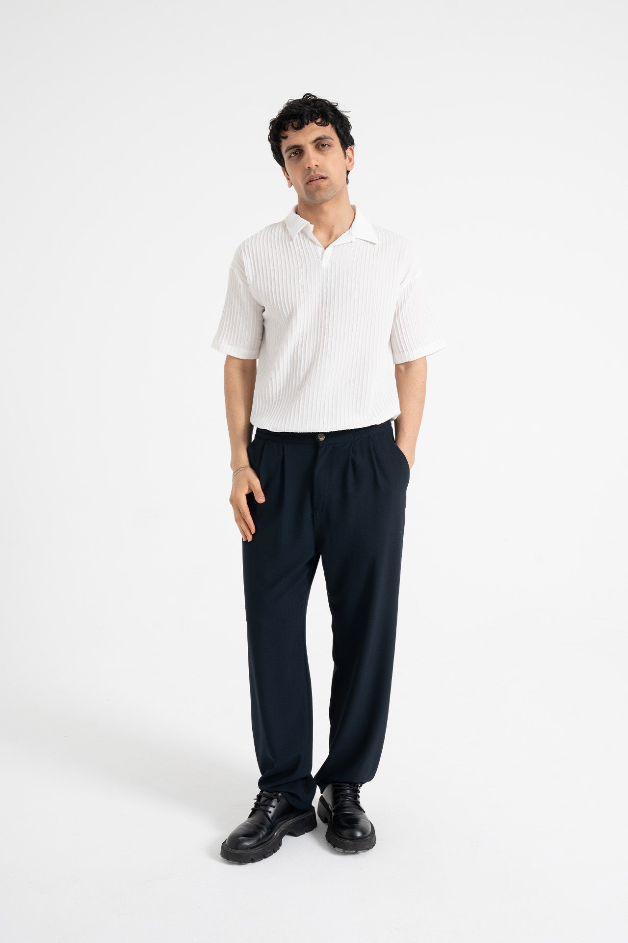 Baggy Fit Pileli Kumaş Pantolon