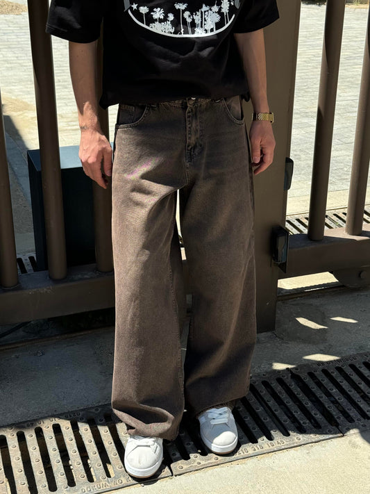 Premium Basic Kahve Baggy Jean